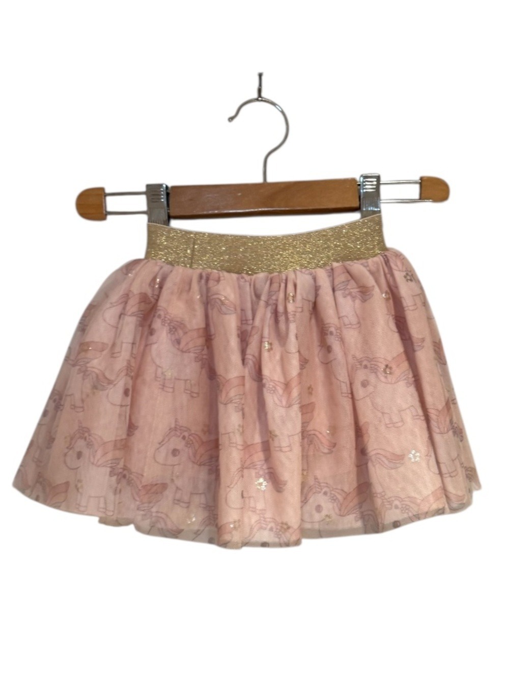 HUXBABY (HUX) pink unicorn tulle tutu skirt - size 2 (18-24m) - flex
